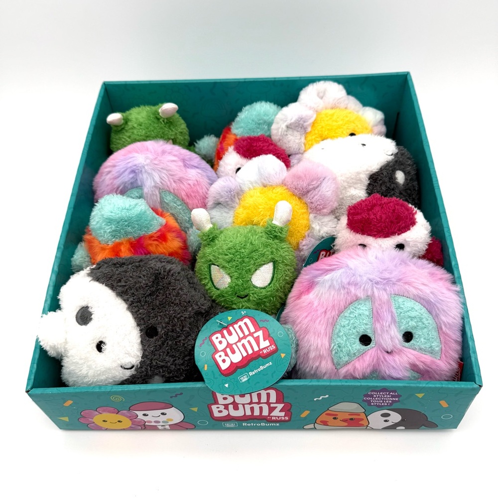 NWT New Retro Bum Bumz 4.5" Set Lot Toy Plush Pack Matt Megs Sara Josh Jess Zack
